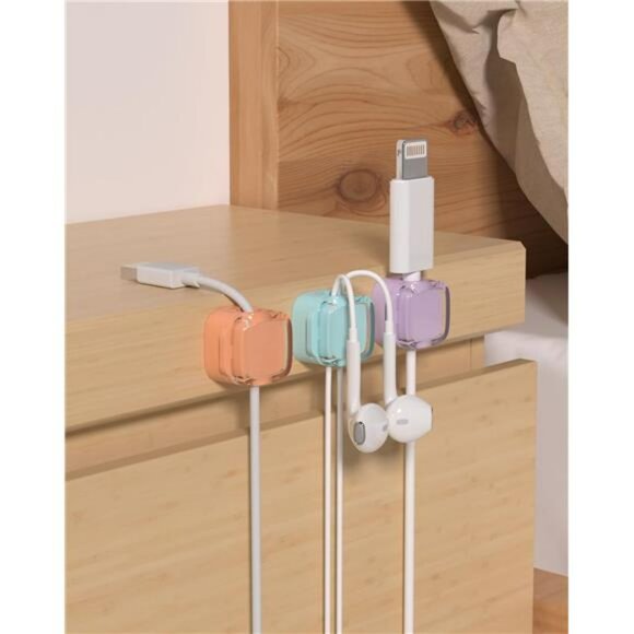 Magnetic Cable Clips Cord Organizer Adhesive Wire Holder Desk Car Wall 8 Pack - Picture 3 of 7